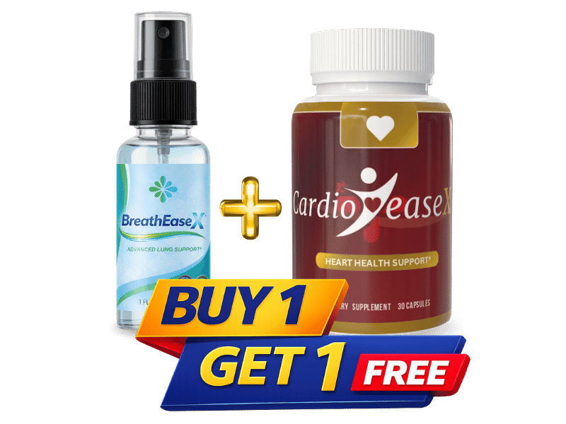BreathEaseX spray and CardioEaseX capsule bottle